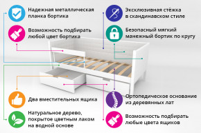 Кровать-тахта Svogen мягкая с ящиками и бортиком с фото белый/львята в Талице - talica.magazinmebel.ru | фото - изображение 2