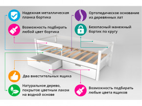 Кровать-тахта Svogen с ящиками и бортиком бежевый-белый в Талице - talica.magazinmebel.ru | фото - изображение 4