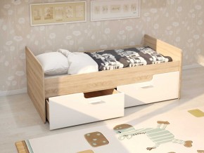 Кровать Умка дуб сонома с белыми ящиками в Талице - talica.magazinmebel.ru | фото