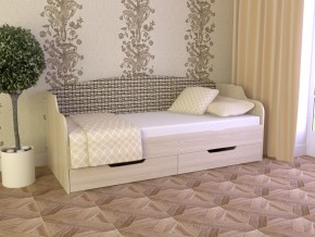 Кровать Юниор Тип 2 Микровелюр-плетенка светлая 800х1600 в Талице - talica.magazinmebel.ru | фото
