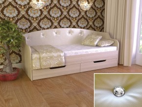 Кровать Юниор Тип 2 шимо светлый/белый перламутр 800х1600 в Талице - talica.magazinmebel.ru | фото
