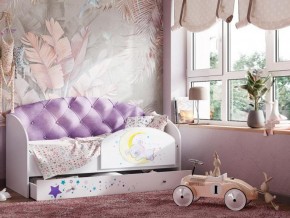 Кровать Звездочка с бортиком Белый-фиолетовый в Талице - talica.magazinmebel.ru | фото