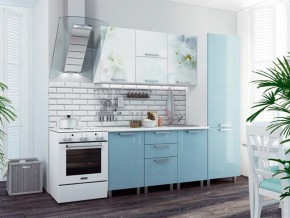 Кухня 2100 Бьянка голубые блестки в Талице - talica.magazinmebel.ru | фото