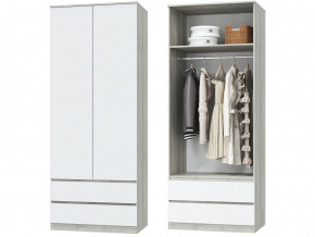 Шкаф для одежды 2х дверный с ящиками Лори дуб серый, белый в Талице - talica.magazinmebel.ru | фото