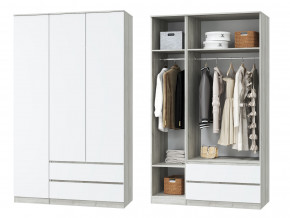 Шкаф для одежды трехдверный Лори дуб серый, белый в Талице - talica.magazinmebel.ru | фото