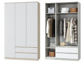 Шкаф для одежды трехдверный Лори дуб сонома, белый в Талице - talica.magazinmebel.ru | фото