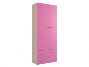 Шкаф ДМ 800 с 2 ящиками дуб млечный-розовый в Талице - talica.magazinmebel.ru | фото