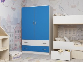 Шкаф двухстворчатый белый-голубой в Талице - talica.magazinmebel.ru | фото